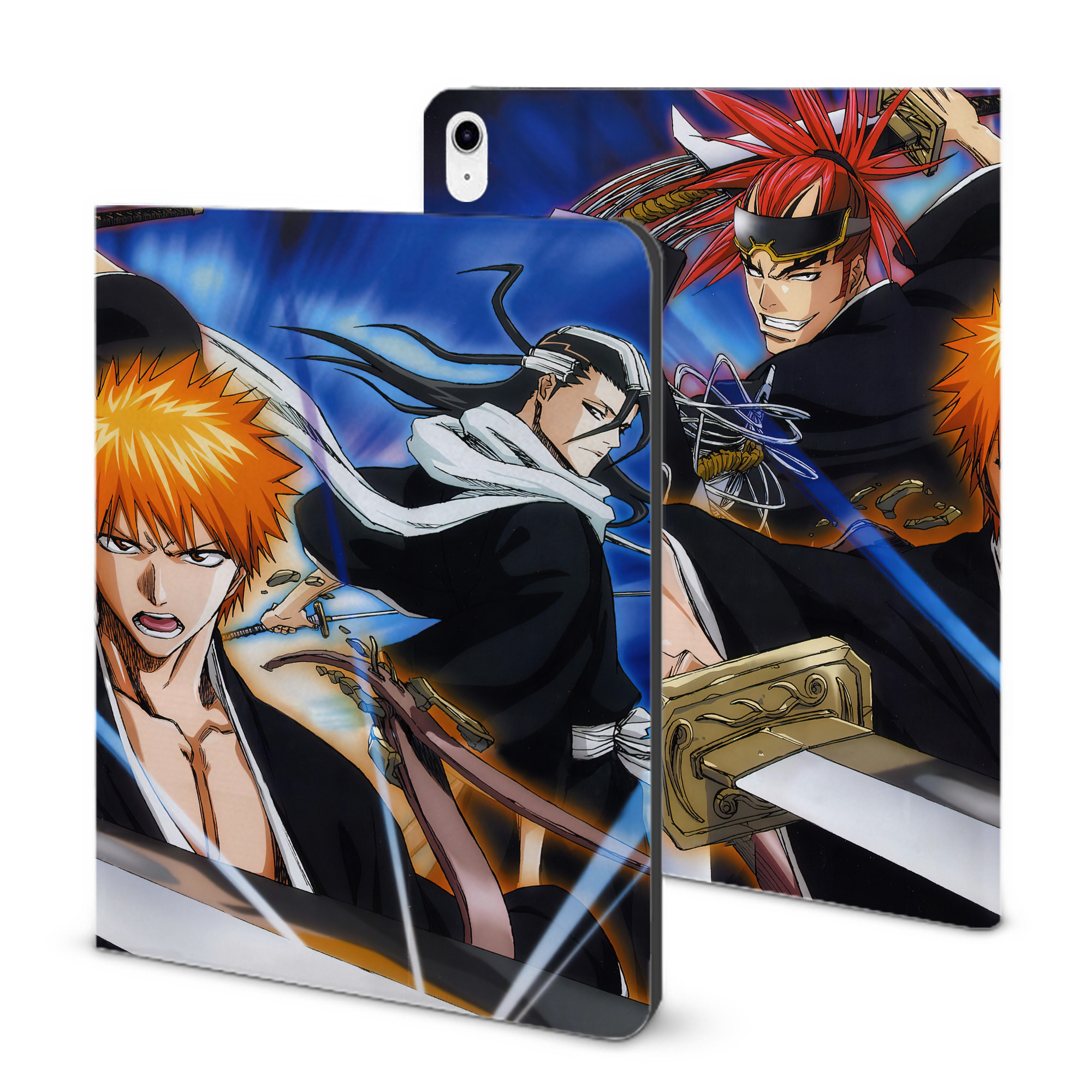（画像用） ブリーチ BLEACH IPad ケース ブック型 PUレザー TPU 耐衝撃 軽量 薄型 ペン収納なし 全面保護 IPad 各モデル対応